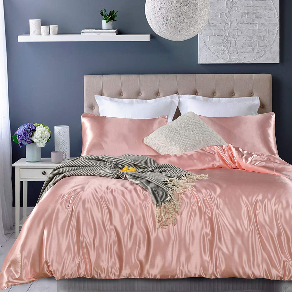 Erosebridal Hotel Pink Duvet Cover Twin/Single Silk Lik