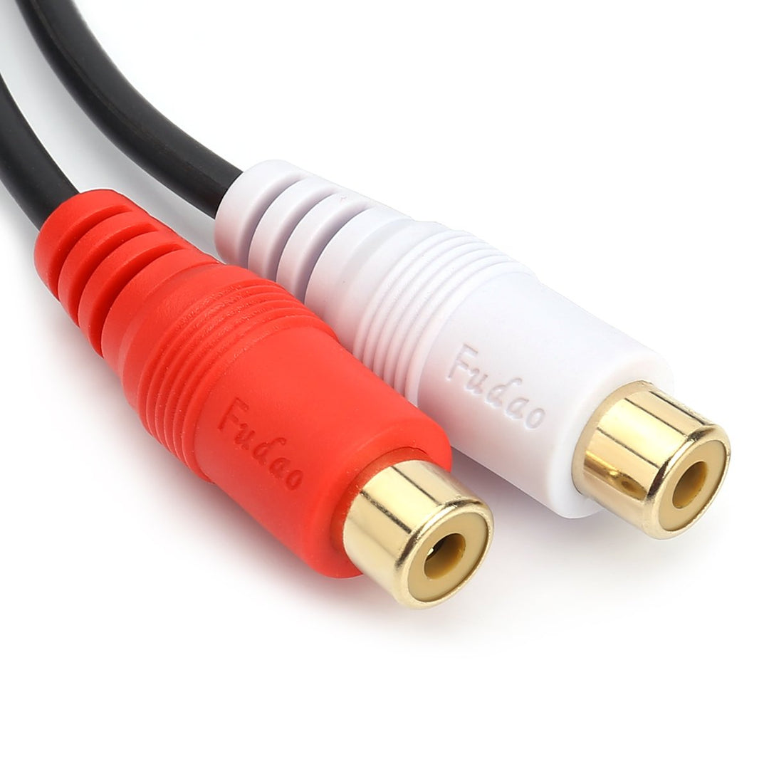 JSJ RCA (M) to 2 RCA (F) Stereo Audio Y Adapter Subwoof