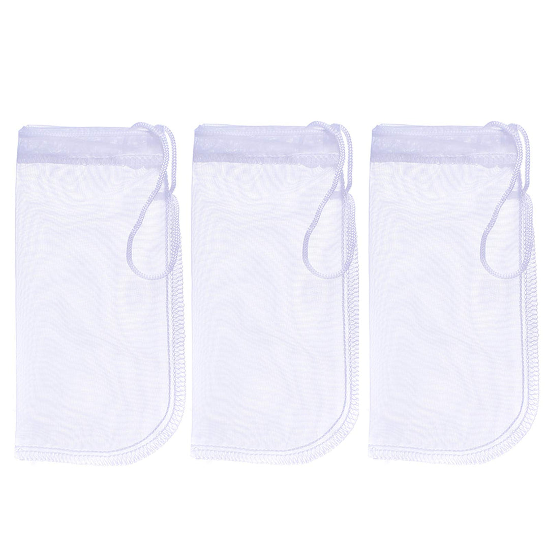 ALEGI Media Filter Bag Aquarium Extra Fine,Reusable 180 Micron Drawstring Mesh Filter Bags for Very Fine Resins Filter (7.5*3.6 (3 Pack))