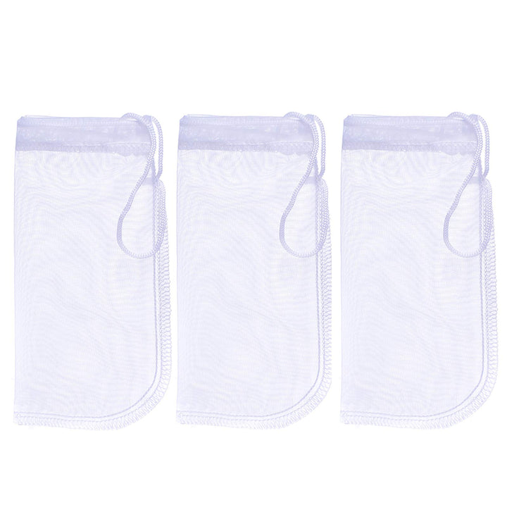 ALEGI Media Filter Bag Aquarium Extra Fine,Reusable 180 Micron Drawstring Mesh Filter Bags for Very Fine Resins Filter (7.5*3.6 (3 Pack))