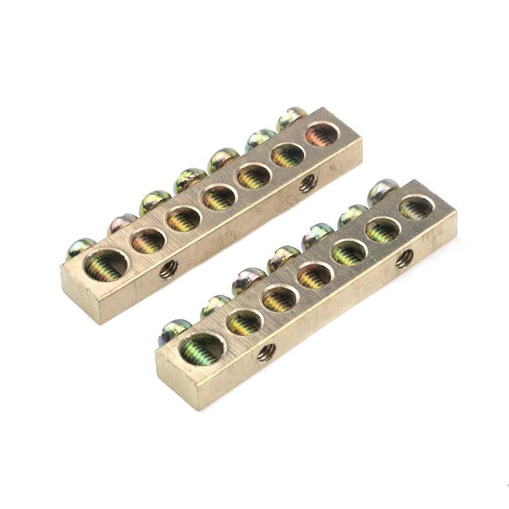 7 Positions Terminal Ground Bar Electrical Wire Screw Terminal Ground Copper Neutral Bar Pack of 5