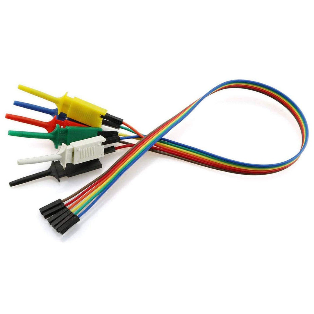 Magic&amp;shell 6P 6 Color Test Probe Hook Flat Mini Grabber Logic Analyzer Testing Accessories SMD IC Test Hook Clip Jumper 300mm