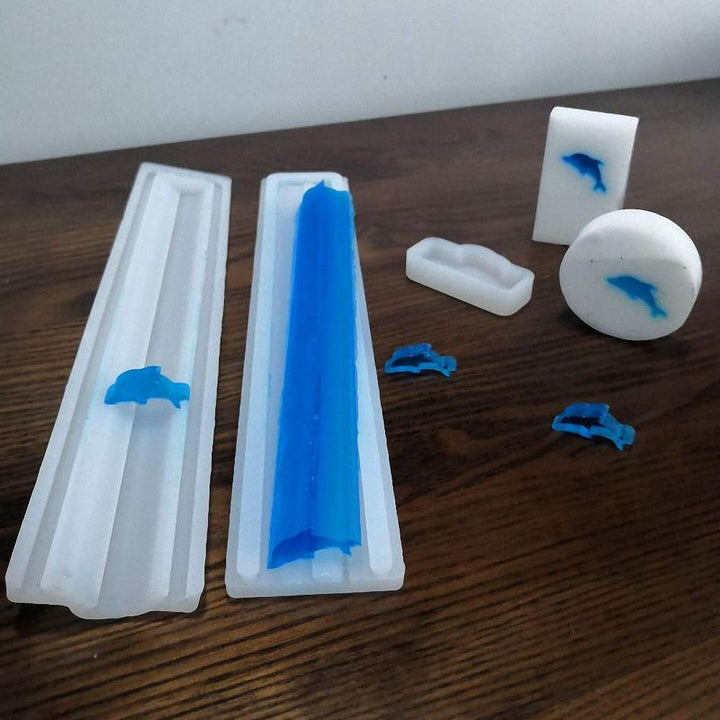 Dolphin Shaped Long Tube Silicone Mold Dolphin Column C