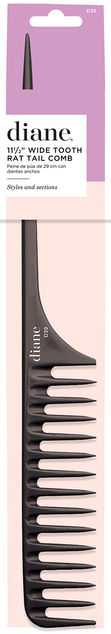 Large Tail Comb Dozen, Black, 11.5 Inch