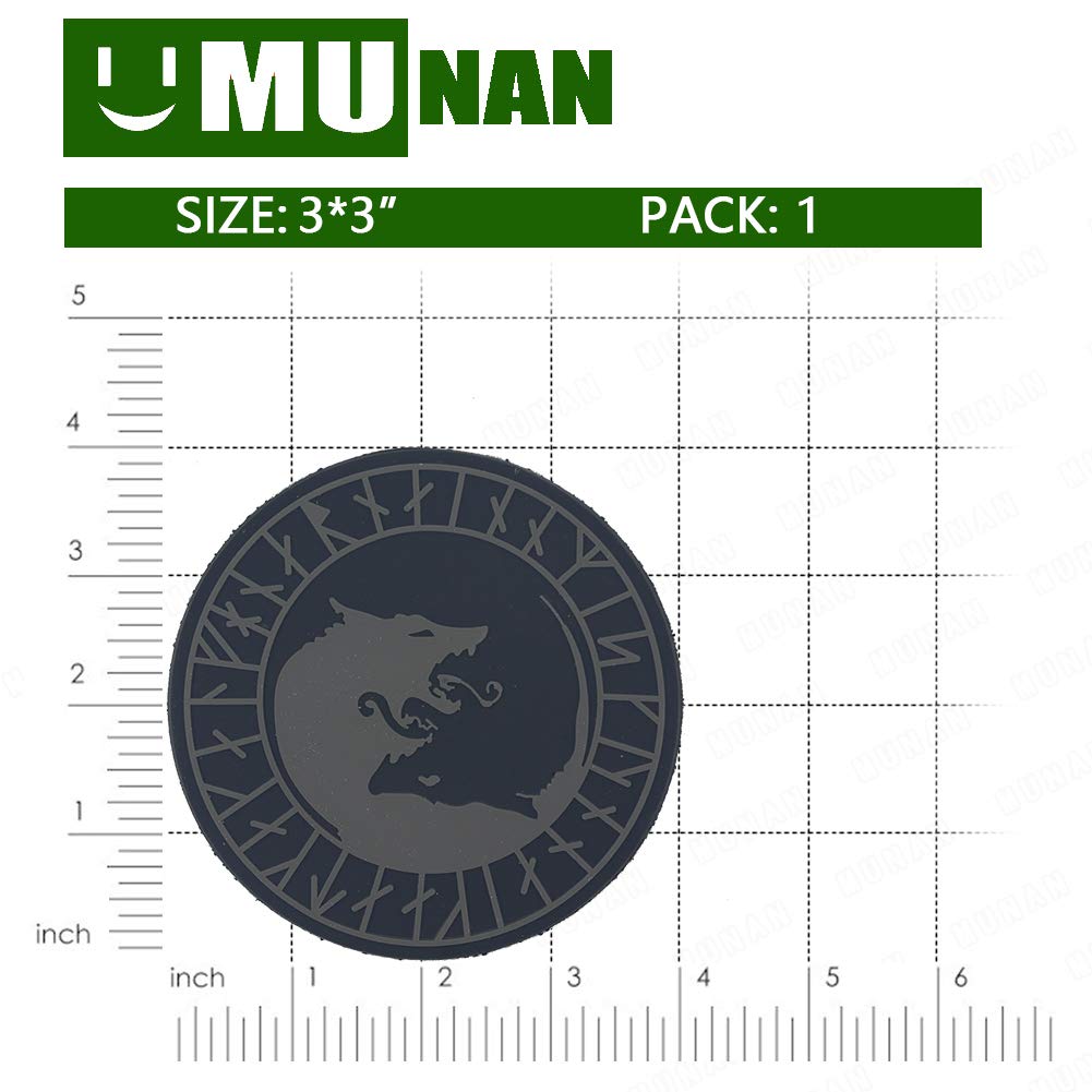 Patch - Viking Wolf Tactical PVC Patch Viking Wolf Badge Sew On Patches Hook-Back Adhesion