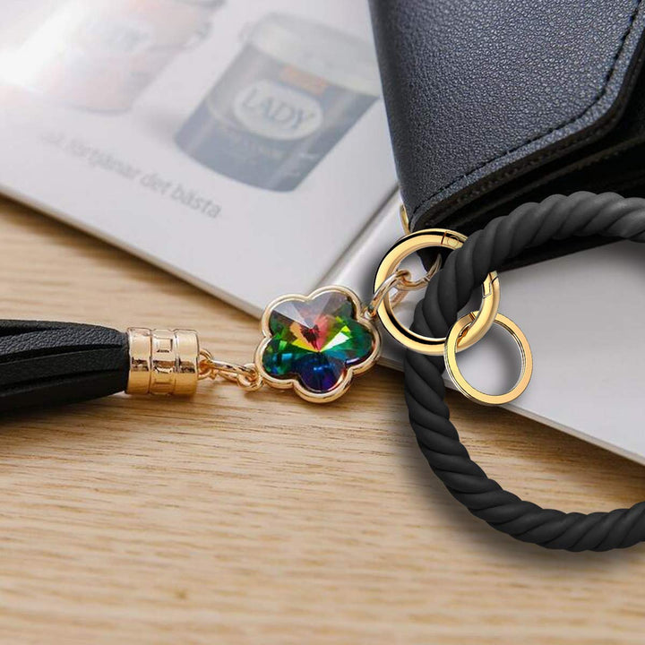Idakekiy Wristlet Keychain, Silicon Key Ring Wallet Bra