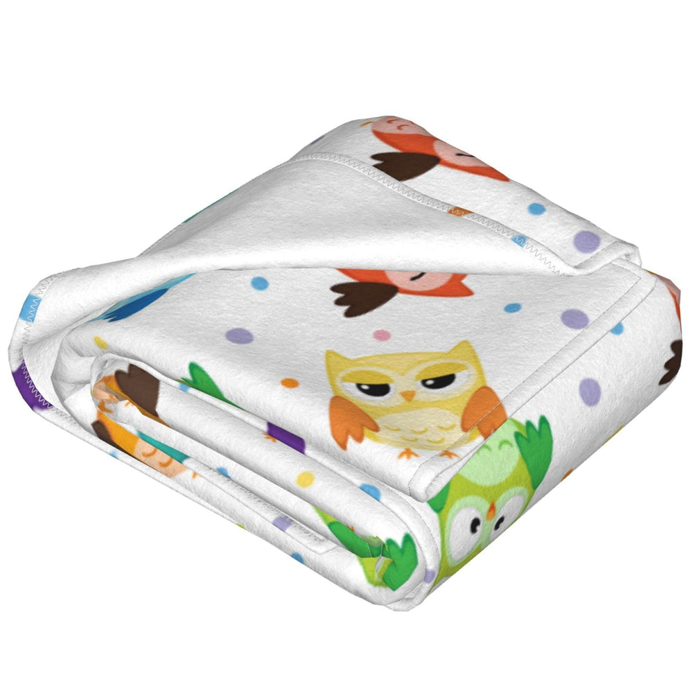 Colorful Owl Throw Blanket Soft Bed Blankets Lightweight Cozy Plush Flannel Fleece Blanket for Sofa Couch Bedroom 60x50