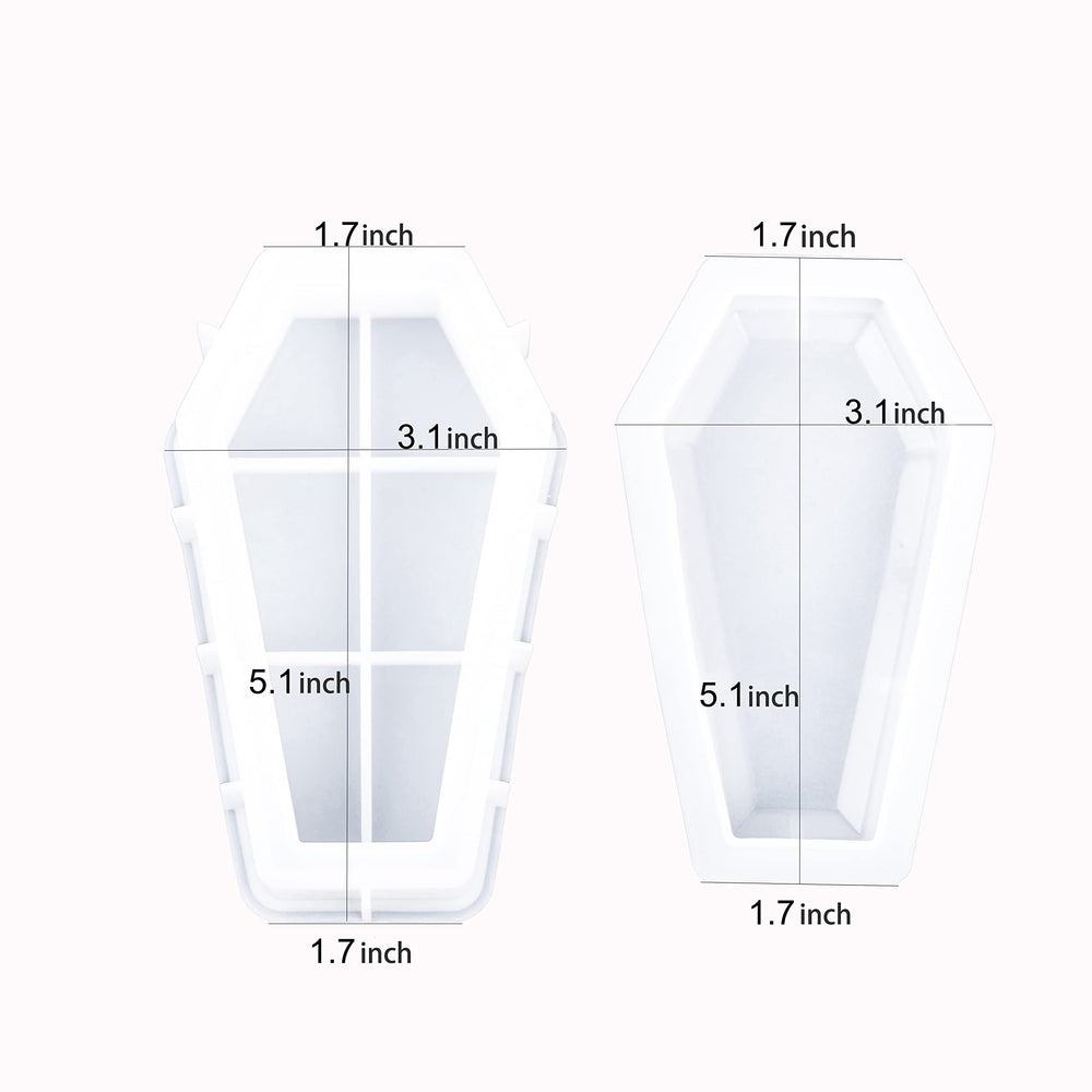 Halloween Coffin Resin Mold Resin Craft DIY Handmade Jewelry Making Tools Coffin Box Coffin Storage Box Silicone Resin Art Mold Container
