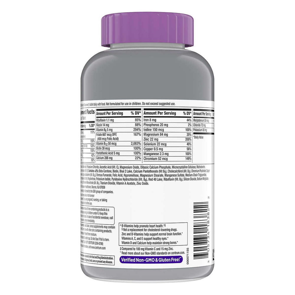 Bravo EXPRESSCentrum Silver Women 50+ 50 Plus Multivitamin, MultivitaminS, 275 Tablets, with Bravo Express Sticker