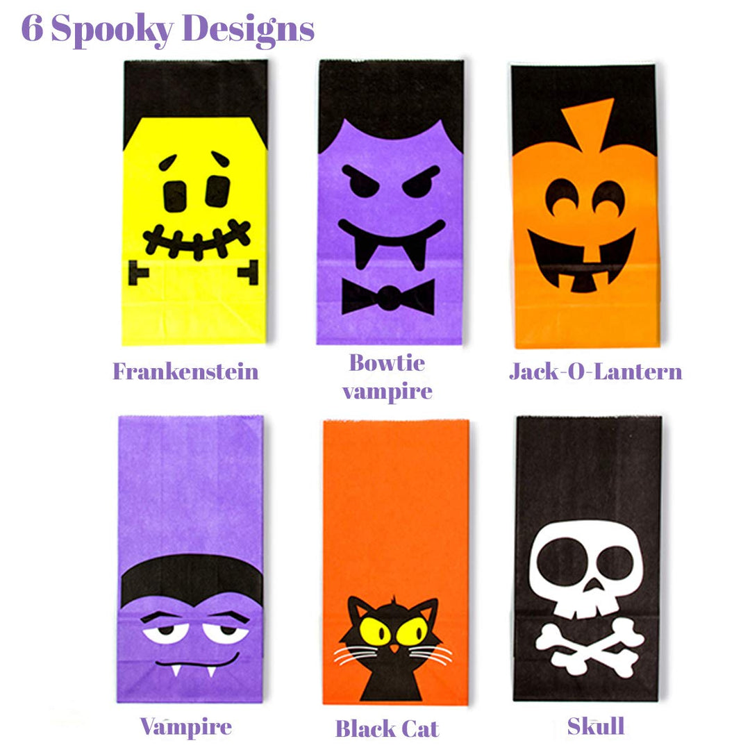 UNIQOOO 60Pcs Halloween Trick or Treat Gift Bags Bulk, 