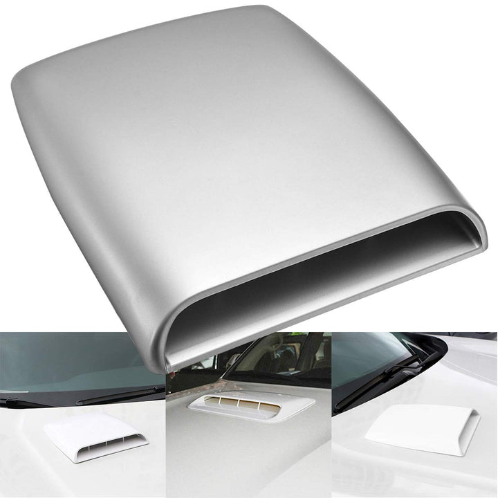 KaTur Universal Car Decorative Air Flow Intake Hood Scoop Vent Turbo Bonnet Cover Gray
