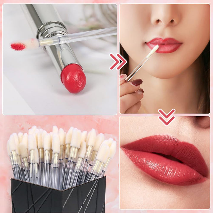 Disposable MakeUp Lip Brush Lipstick Gloss Wands Applicator Perfect Make Up Tool (100pcs clear)