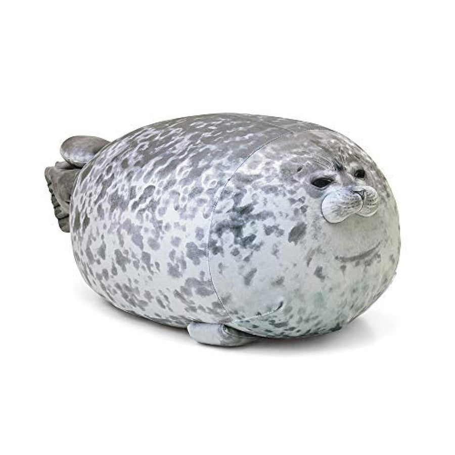 Chubby Blob Seal Pillow Plush Animal Toy Stuffed Seal Plushie Cotton Cute Pillow Gray 13.0 inch
