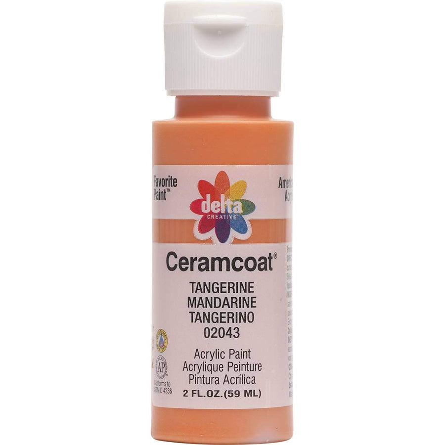 Ceramcoat Acrylic Paint in Assorted Colors (2 oz), 2043, Tangerine