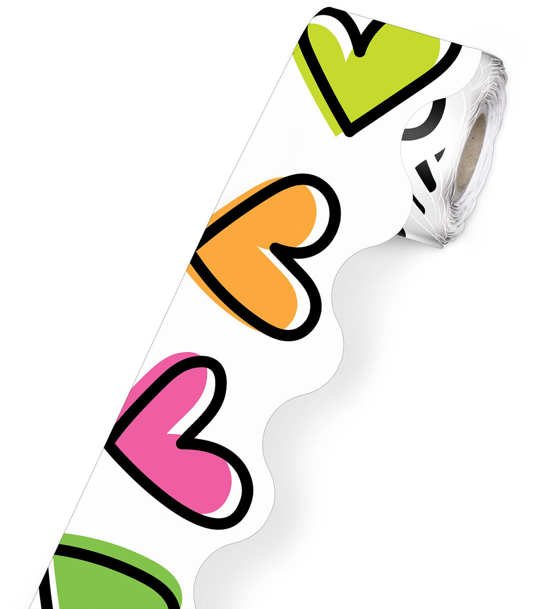 Carson Dellosa Kind Vibes 36 Ft Scalloped Doodle Heart Bulletin Board Borders, Classroom Borders for Bulletin Board, White Board, Cork Board, Locker, and Classroom Décor, Bulletin Board Trim