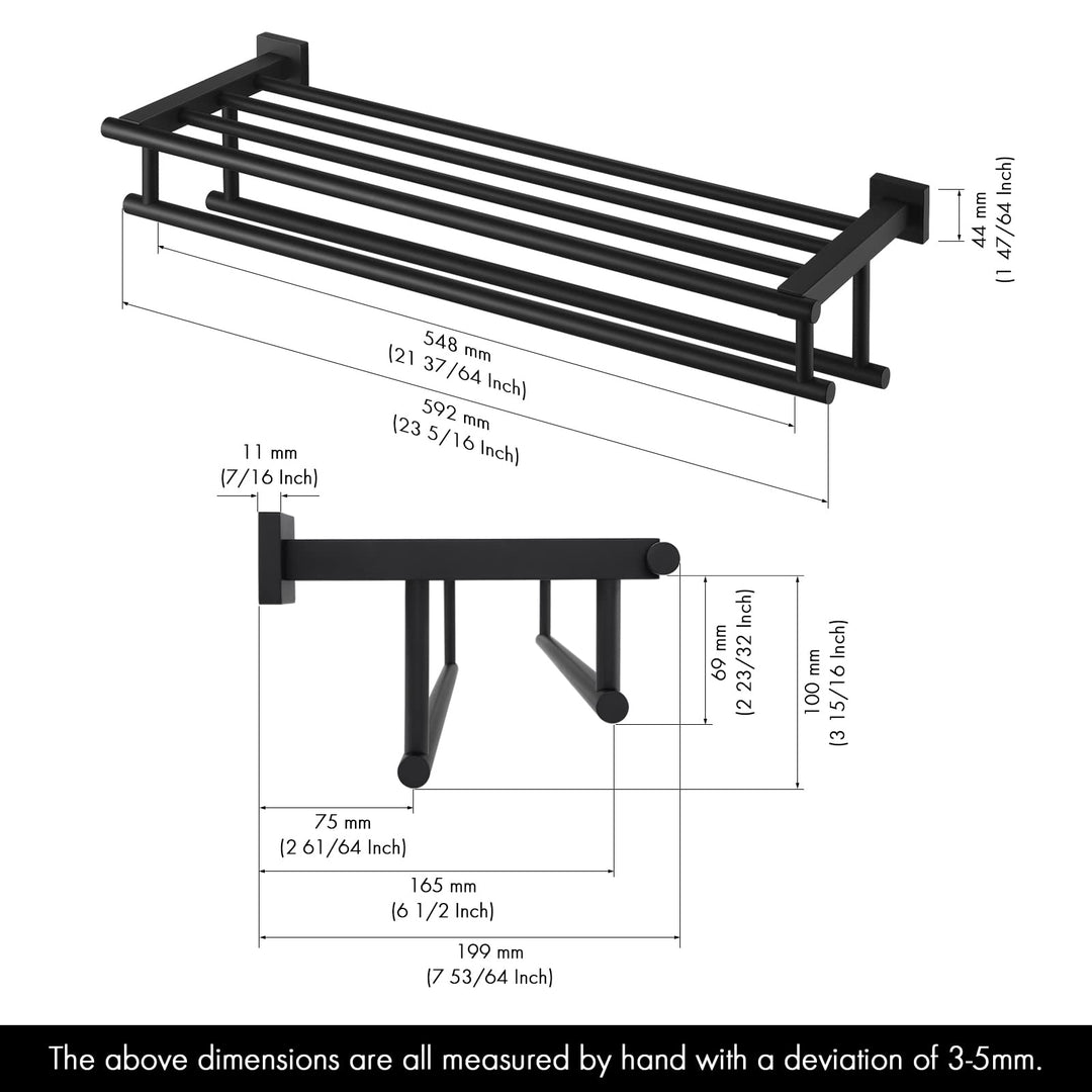 Bathroom Towel Rack with Double Towel Bar, 16-Inch Towel Holder Wall Mount, SUS304 Stainless Steel Brushed Finish, A2112S40-2