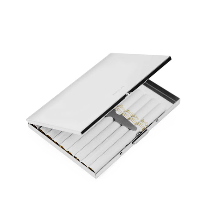Extra Slim Stainless Steel Cigarette Case Holds 9 Cigar