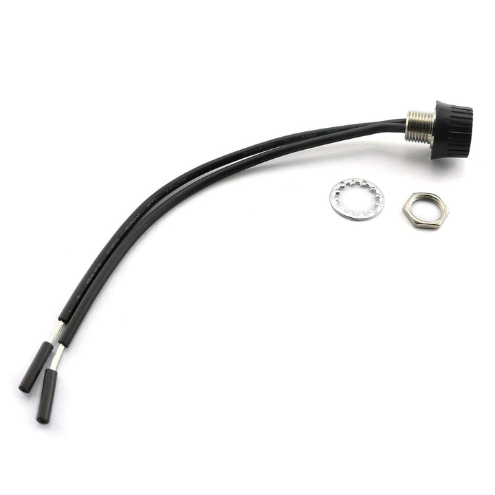 2-Pack Rotary On/Off Switch with Lead Wire 3A 125-250V Single Pole Metal Base Canopy Switches Black