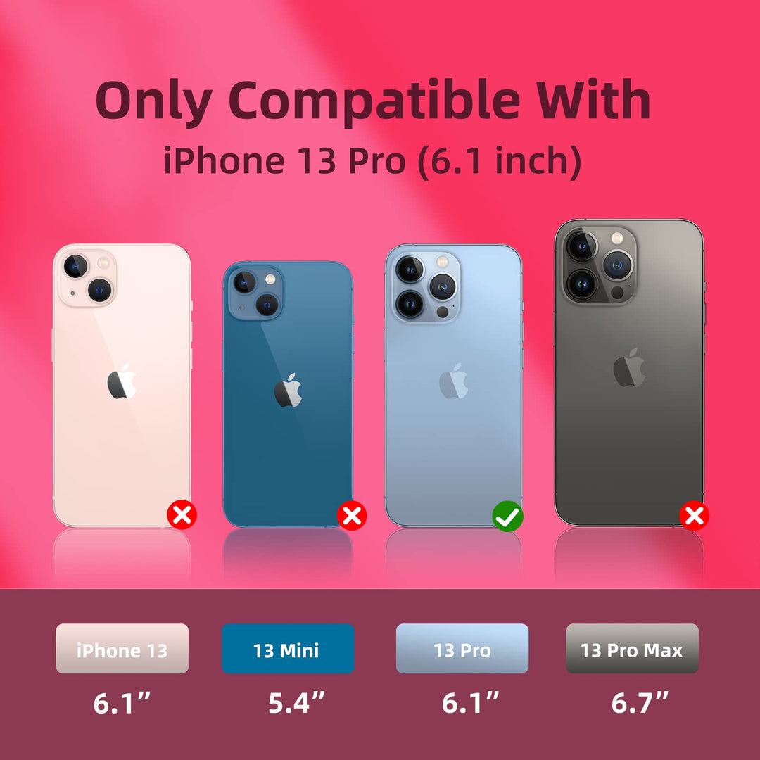 Compatible with iPhone 13 Pro Case, [Drop Protection] [Anti-Fingerprint] Shockproof Liquid Silicone Cover with Microfiber Lining Phone Case for iPhone 13 Pro 6.1 (2021), Hot Pink
