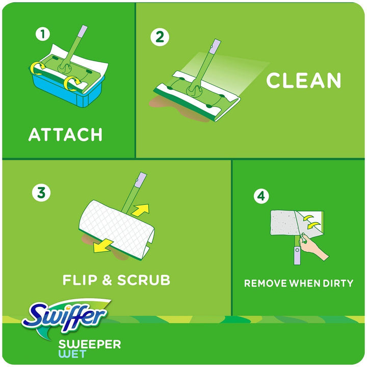 Swiffer PG-3231 Sweeper Wet Mopping Cloth Refill - Open