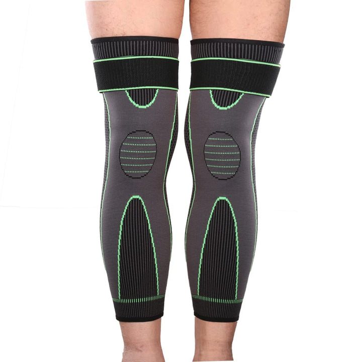 Mumian Full Leg Sleeves Long Compression Leg Sleeve Knee Sleeves Protect Leg, Reduce Varicose Veins and Swelling of Legs(Pair) (Green(with Strap)-1 Pair, XXX-Large)