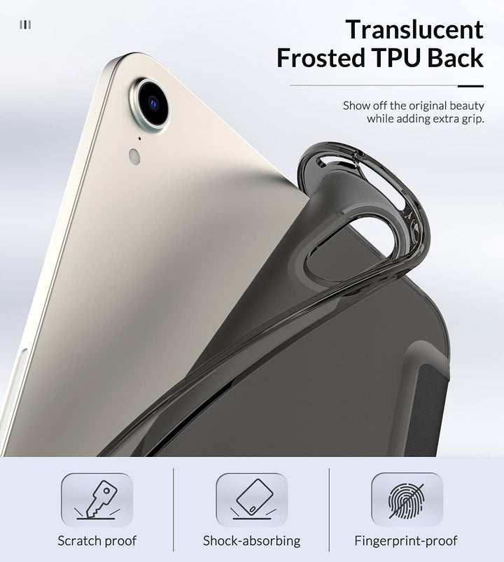 Case Fit New iPad Mini 7 (A17 Pro) 2024, iPad Mini 6th Generation Case 2021 (8.3-inch), iPad Mini 6 Case, Soft TPU Translucent Frosted Back Cover Case for iPad Mini 7th, Black