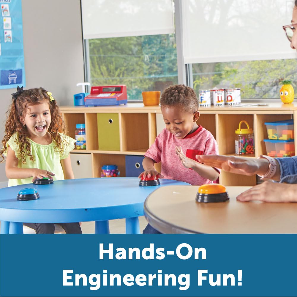 Lights and Sounds Buzzers,Set of 4, Ages 3+, Game Show and Classroom Buzzers, Family Game Night, Game Show Buzzers, Classroom Accessories