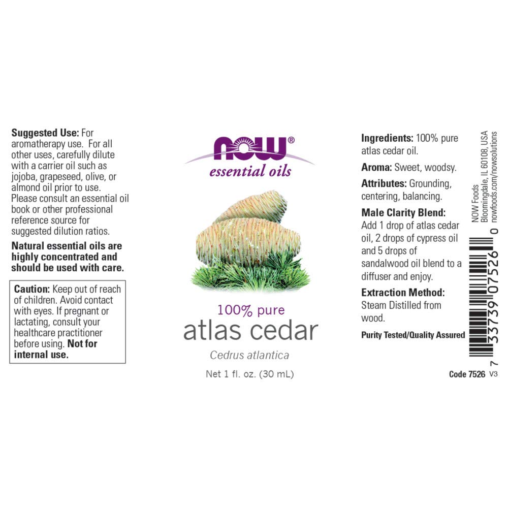 NOW Foods - Atlas Cedar Oil Pure 1 Oz