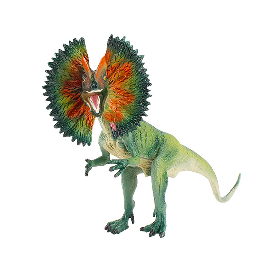 7 Inch Savage Dilophosaurus Solid Dinosaur Figurine Dilophosaurus Figure with Moveable Mouth