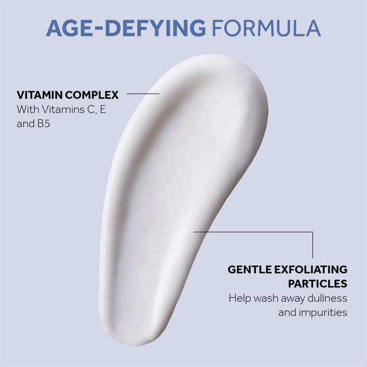 Lift &amp; Luminate Dual Action Cleansing &amp; Exfoliating Face Wash - Gentle Face Exfoliator with Vitamin C, E &amp; B5 - Deep Pore Cleanser for Dull &amp; Uneven Skin Tone (3.3 Fl Oz)