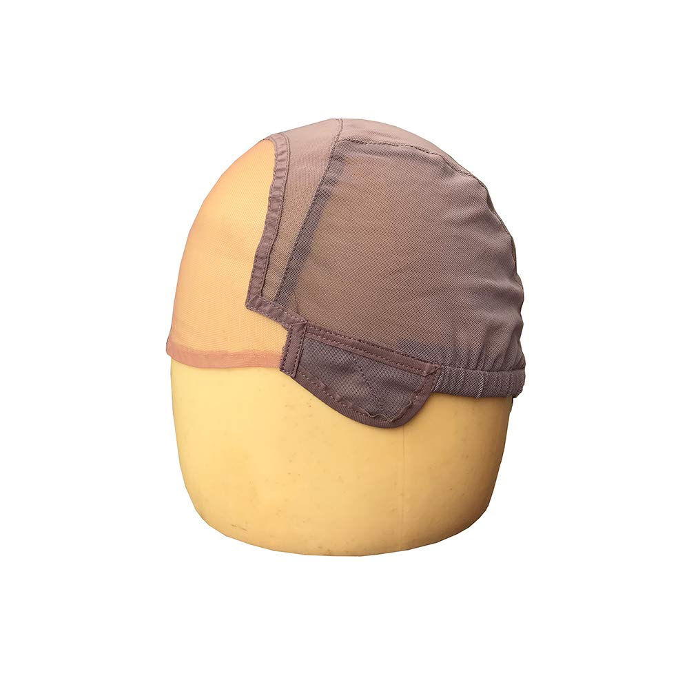 Blizzard Hair Glueless Wig Cap for Wig Making with Adjustable Strap Glueless Silk Swiss Lace Ear to Ear Stretch Wig Caps (Large (23.5inch), Light Brown)