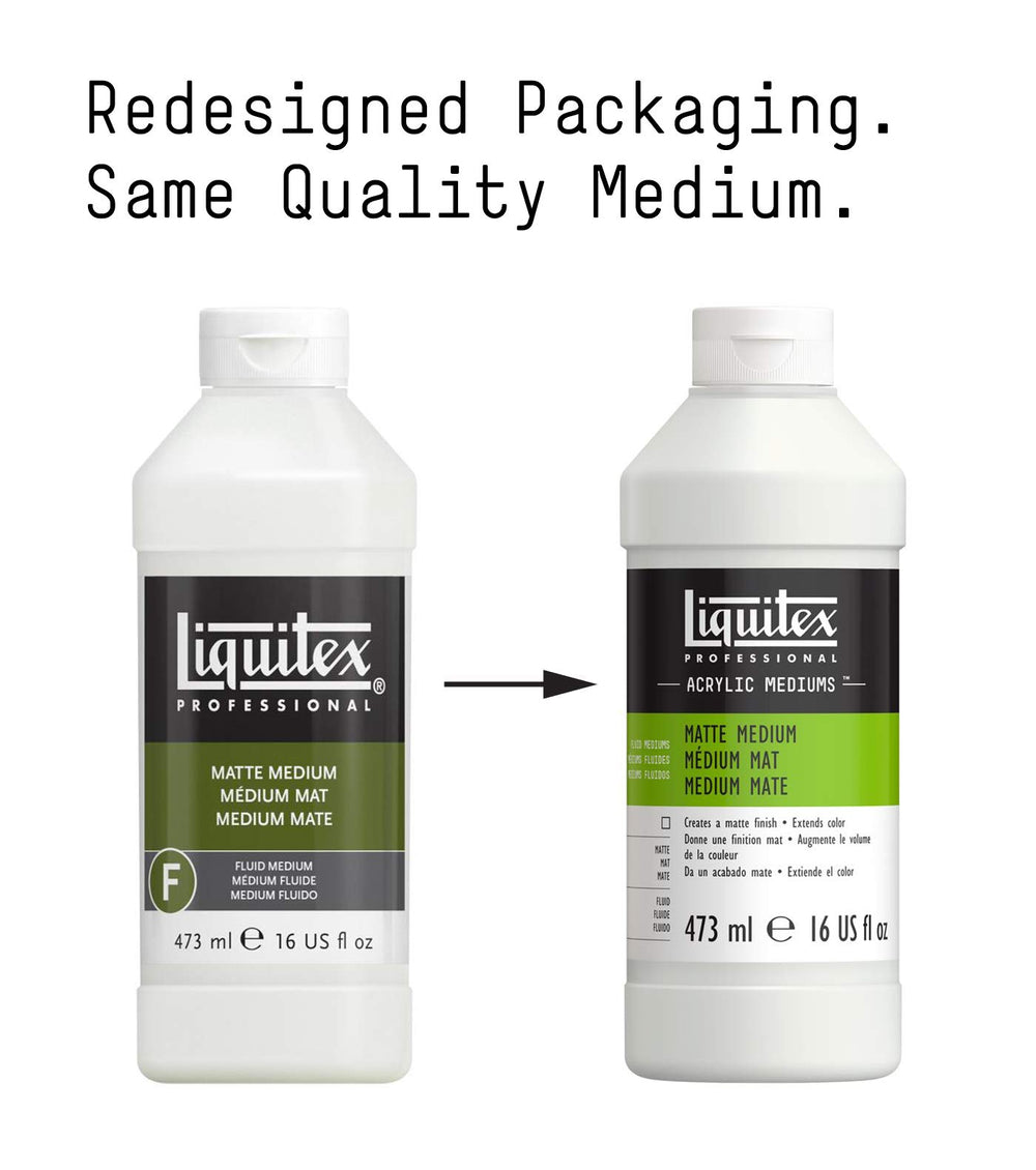 Liquitex 5116 Matte Medium Bottle, 16 oz, Multicolor, 1