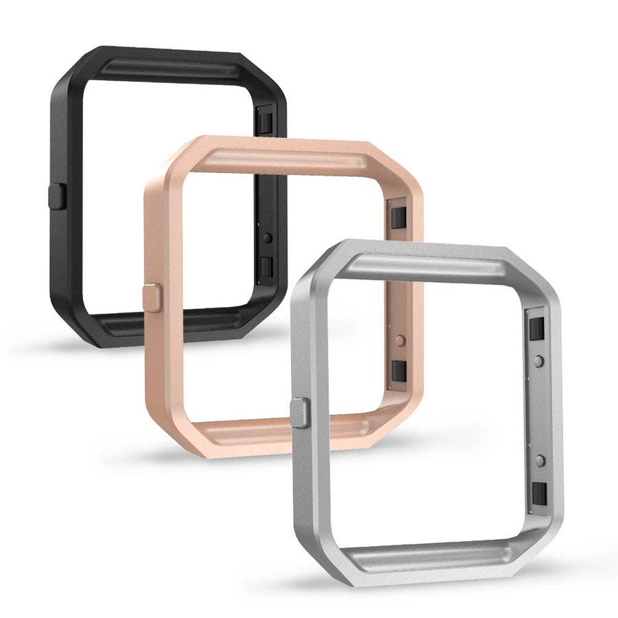 Frame Compatible with Fitbit Blaze, Pack of 3,Stainless Steel Metal Frame Replacement for Fitbit Blaze, Black, Silver, Rose Gold