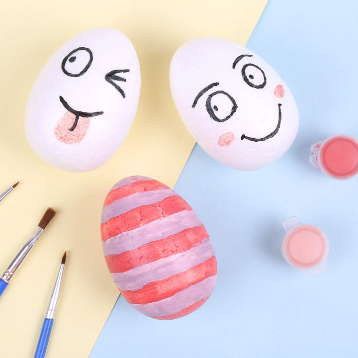 DECORA 7cm Natural White Styrofoam Eggs Craft Egg Foam 