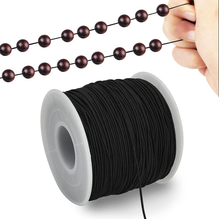 TONIFUL 1mm x 110 Yards Black Elastic String for Bracel