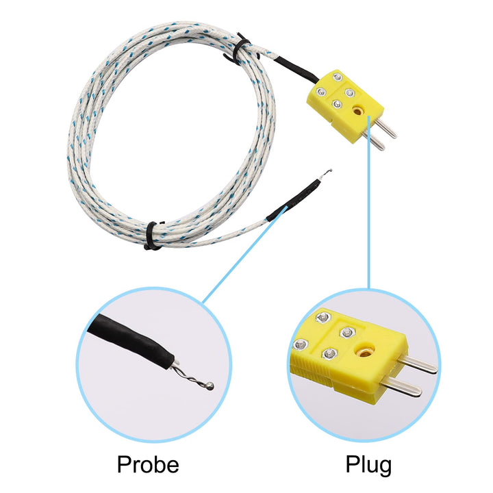 TWTADE 5pcs 3M K Type Mini-Connector Thermocouple Tempe
