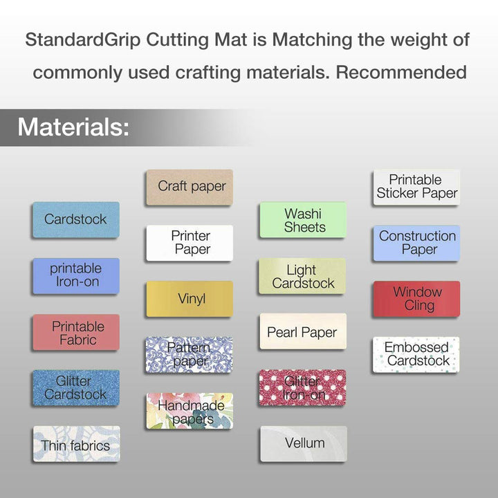 12X12 StandardGrip Cutting Mats for Silhouette Cameo 4/3/2/1(3 Pack),Gridded Adhesive Non-Slip Non-Slip Cutting Mat, Replacement Accessories Set Mats Vinyl Craft Sewing