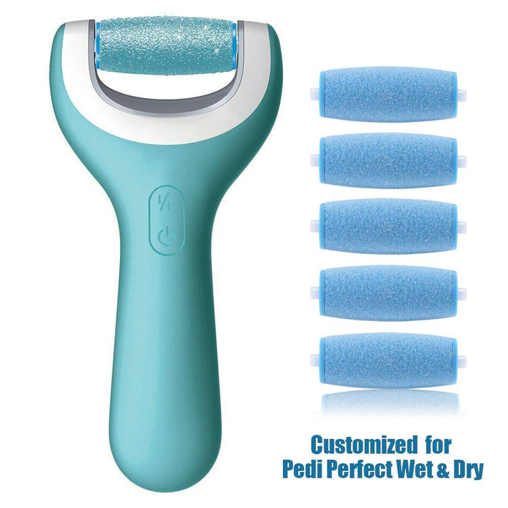 5 Extra Coarse for WET AND DRY : 5 Extra Coarse Replacement Roller Refill Heads Compatible with Amope Wet &amp; Dry Electronic Foot File (5 Extra Coarse for Wet &amp; Dry)