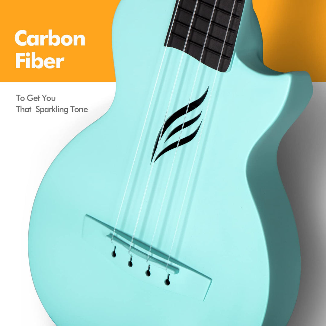 Enya Soprano Ukulele 21 Inch Carbon Fiber Cutaway Trave