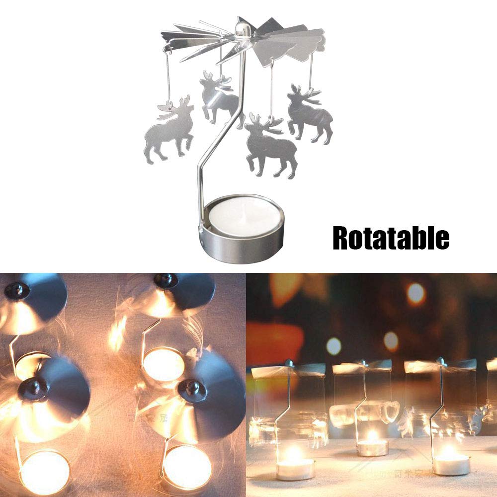 OLANZH Spinning Tea Light Holder,3Pcs Metal Rotating Ca