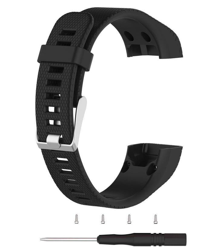 Strap Compatible with Vivosmart HR+ Bands Replacement Striped Sport Straps with Tool Kits for Garmin vívosmart HR Plus Tracker (Black)