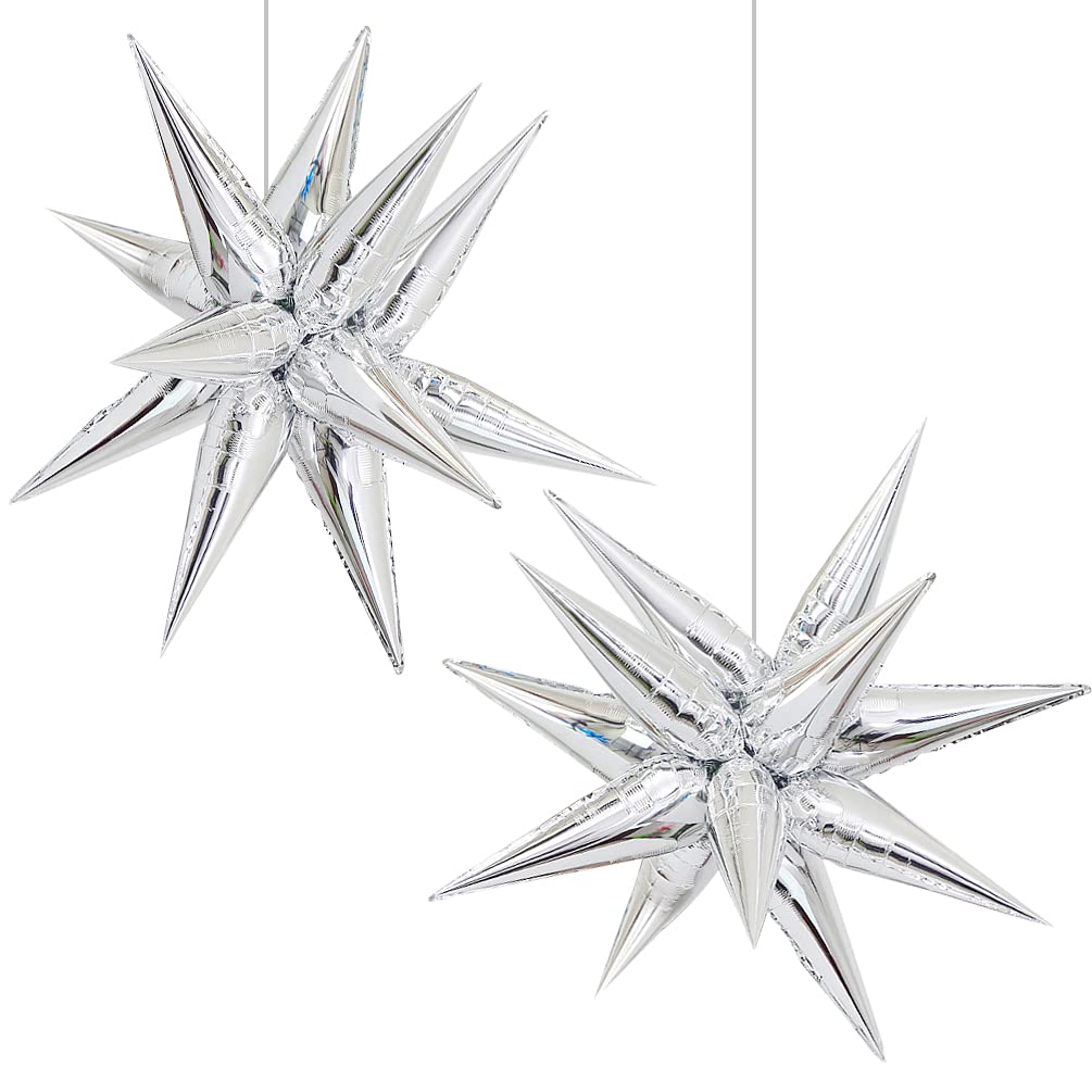 50 Pcs Foil Cone Balloons, Point Star Balloons for Part