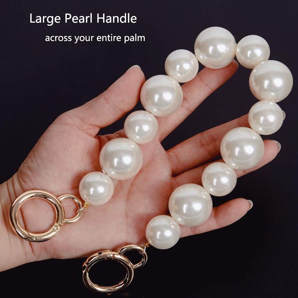 Xiazw Sturdy Large Imitation Pearl Bead Purse Handle St