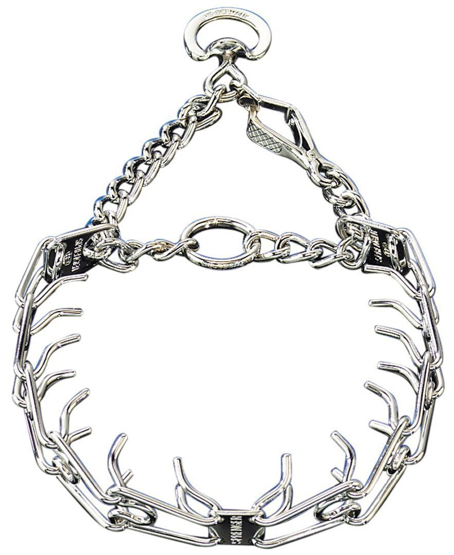 Chrome Plated Steel Training Prong Collar with Quick Release Snap for Dogs (23in (58cm) x 3.2mm)