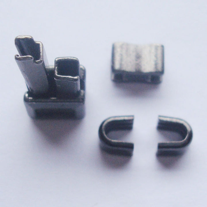 2 sets gun metal #8 metal zipper head box zipper sliders retainer insertion pin easy for zipper repair,Zipper Repair Kit (#8)