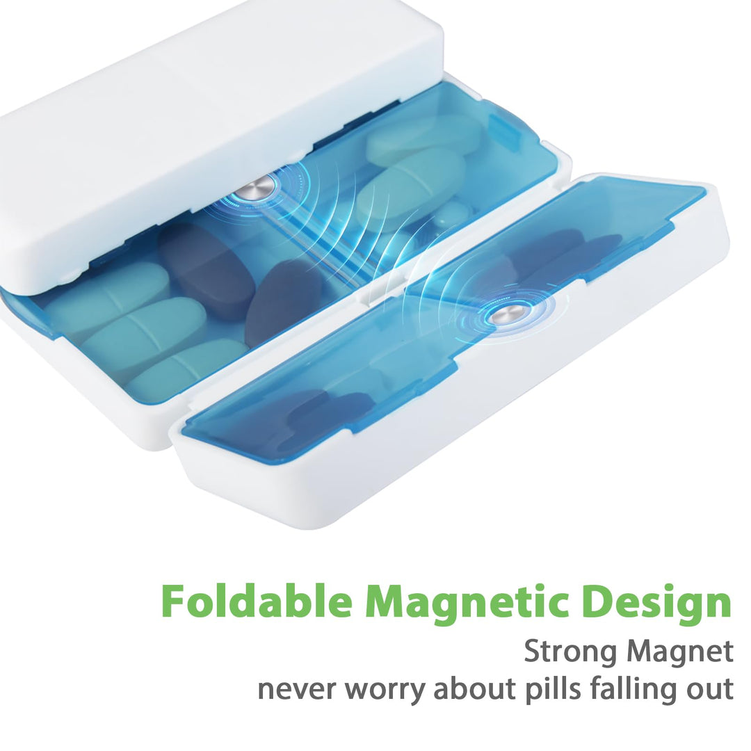Opret Magnetic Foldable Pill Box Case (2 Pack), 7 Compa