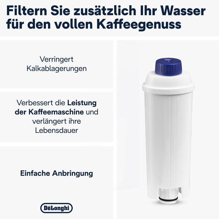 De'Longhi DLSC002 BPA-Free Water Filter Replacement, Pack of 1, White