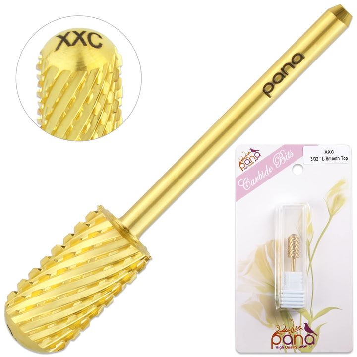 Pana Brand Professional GOLD XXC (Double Extra Coarse)Smooth Round Top Large Dome Top Barrel Carbide Bit 3/32 Shank Size