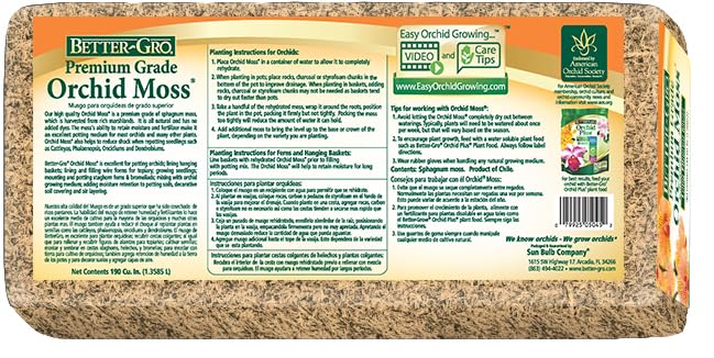 50450 Premium Grade Moss-100% Natural for Orchids, Ferns, and Hostas, Excellent for Hanging Baskets and Propagating Plants Sphagnum Moss, 190 cu. in, Tan