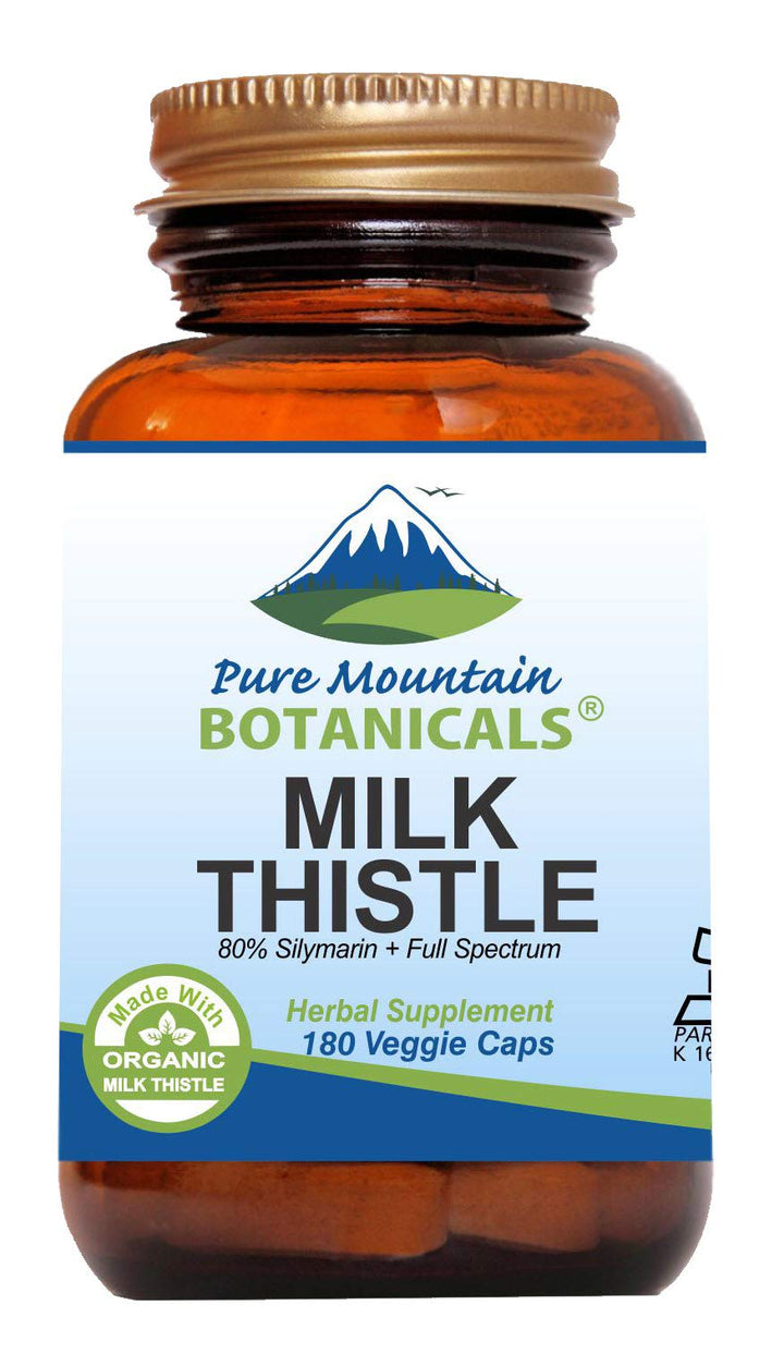High Potency Milk Thistle -180 Kosher Vegan Capsules with 450mg Organic Milk Thistle Seed and Extract